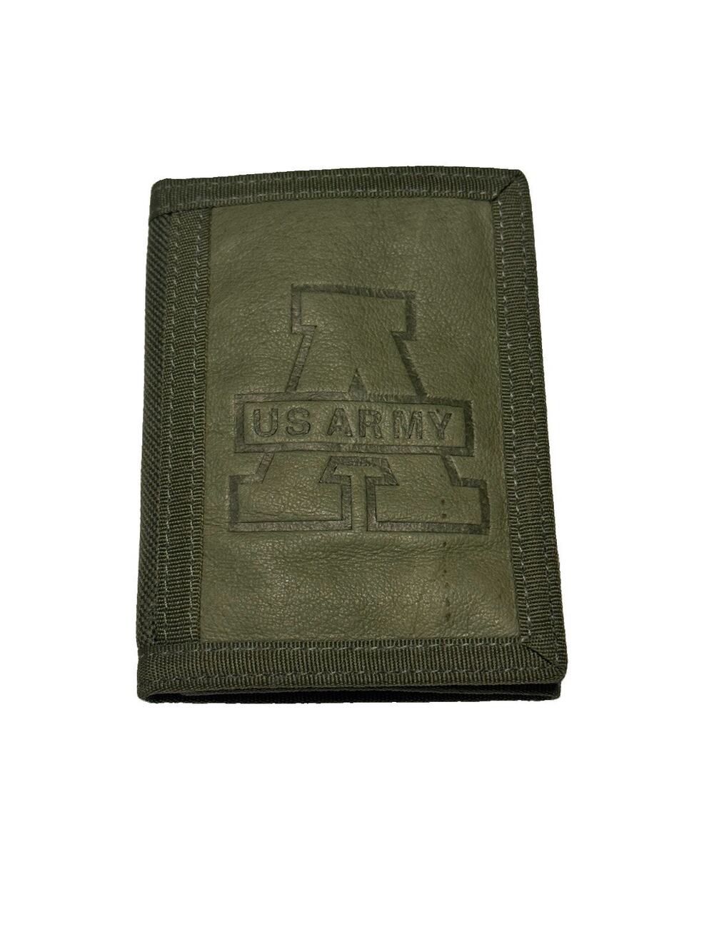 Army Military Nylon Wallet With Leather Front Panel ‎U.S. Army, Trifold NWT